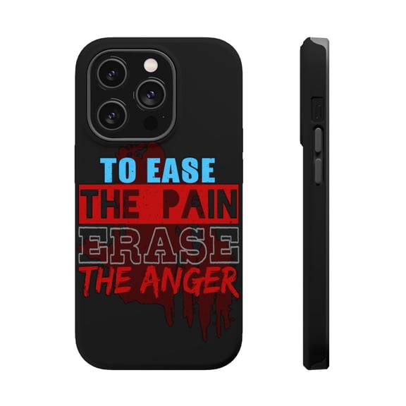 DistinctInk Tough Case for Apple iPhone 15 PRO (6.1" Screen), Compatible with MagSafe Charging - Ease Pain Erase Anger