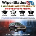 thumbnail image 2 of 2006 Chevrolet Trailblazer Beam Wiper Blades Wipers w/2yr Warranty (Set of 3) w/Rear Wiper (WiperBladesUSA), 2 of 5