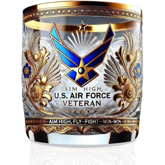 Veteran Tribute Glass, Glasses Gift For Dad, Personalized Veteran Tribute Whiskey Glass - Engraved Military Desig