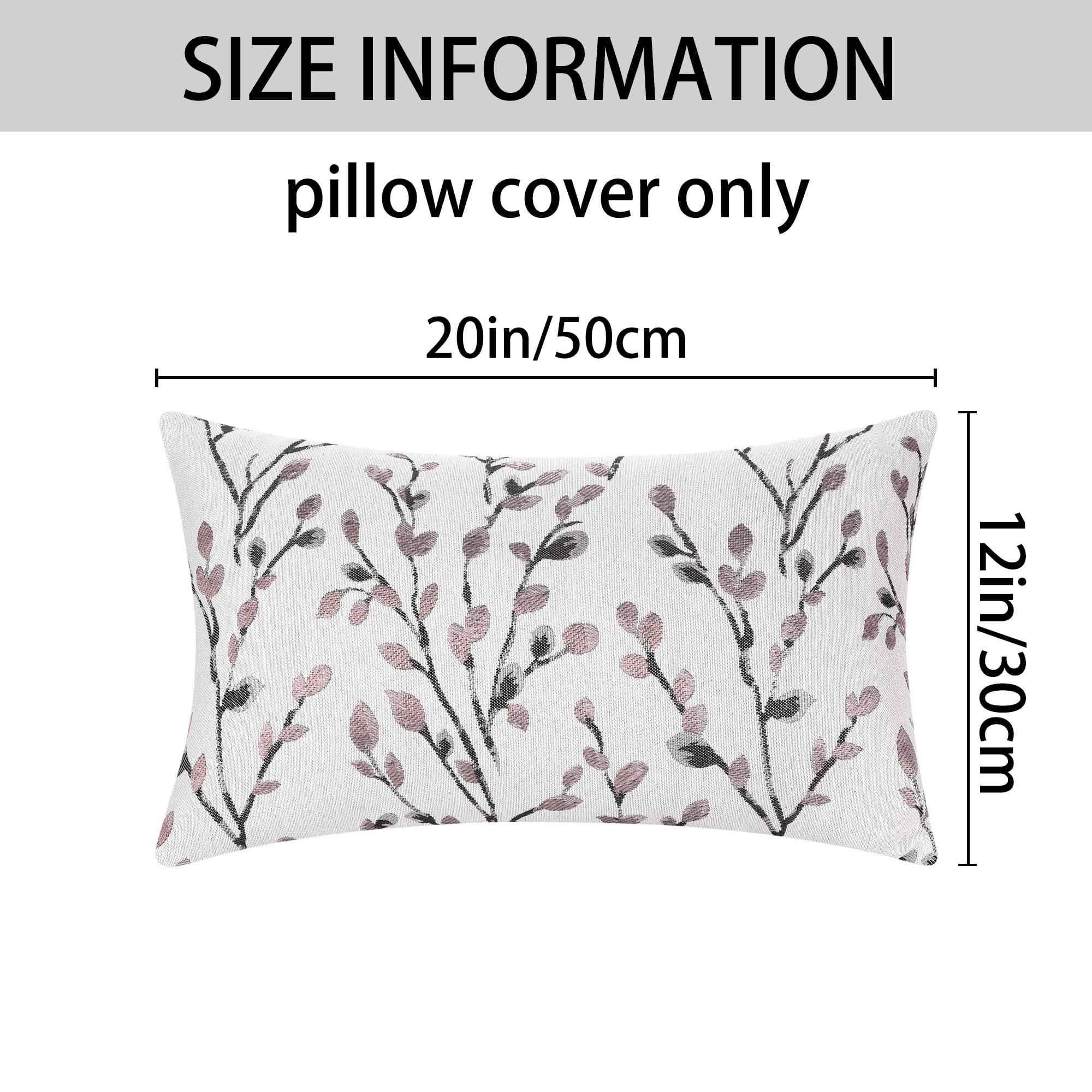 Unique Bargains Floral Pattern Decoration Throw Pillow Cover 2 Pcs Pink Flower 12" x 20"
