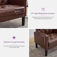 thumbnail image 2 of LAZZO Mid-Century Modern Accent Chair, Upholstered Armchair for Living Room Bedroom Office, Brown, 2 of 8