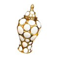 thumbnail image 3 of Jarrón de porcelana con forma de jengibre, florero de cerámica, exhibición artesanal, arreglo floral M, 3 of 9