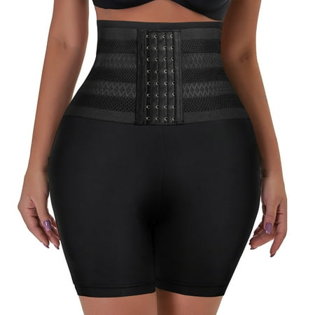 Shaping Panties Big Deals ! Kojanyu Panties for Women Plus Size Women Single Breasted Breath Control Hip Lift High Waist Fishnet Panel Panty Body Shapewear Flash Picks Black 8(L)