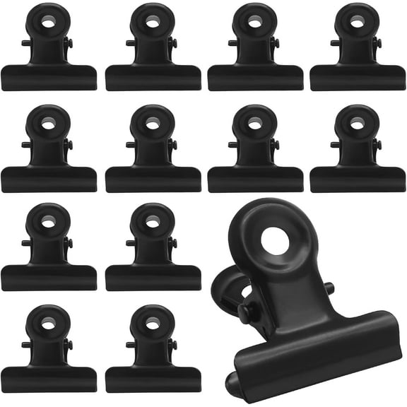 40 Pack Small Bulldog Clips 0.78 Inch Metal Hinge Clips Hinge Binder Clips Clamps Ideal for Drawings Tags, Bags, Drawings, Crafts, Office, and Home Kitchen (Black)