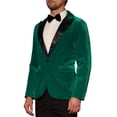 thumbnail image 4 of INSPIRE CHIC Men's Velvet Blazer One Button Party Prom Tuxedo Dinner Suit Jacket M Dark Green, 4 of 6