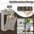 thumbnail image 2 of Spurgehom Trash Cabinet,Tilt Out 13 Gallon Wooden FreeStanding Waste Bins Cabinet with Hidden Drawer,Kitchen Island with Pet Proof Trash Can Storage(Grey), 2 of 7