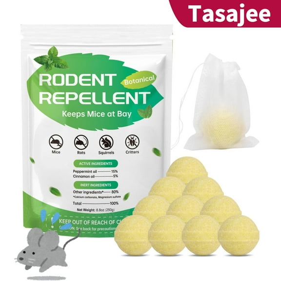 10 Pack Rodent Repellent - Mice Repellent Indoor/Outdoor - Moth Balls for Rodents, Mouse Repellent Peppermint, Keep Mice Away, Peppermint to Repel Mice and Rats, Rat Repellent for House