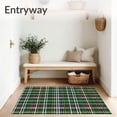 thumbnail image 3 of ODIKA 3'x5' Machine Washable Non-Slip Area Rug, Classic Tartan Patchwork Plaid with Interlocking Festive Motifs High Traffic Rug with Pad, Green, 653865, 3 of 8