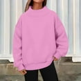 thumbnail image 2 of Sycwsmn Womens Football Sequin Rugby Sweatshirt Long Sleeve Crewneck Fleece Pullover Tops Pink XXL, 2 of 4