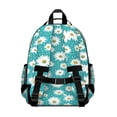 thumbnail image 3 of Turquoise Daisy Flower Pattern Backpack for School,Cute School Bag,Schoolbag with Adjustable Shoulder Straps & Padded Back,15.25"x11.5"x5.25", 3 of 5