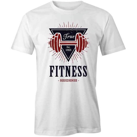 True Fitness Residense T-Shirt | Motivational Workout White Tee Gift