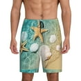thumbnail image 2 of Rocae Starfish And Seashell for Men's Soft Sleep Pajama Shorts, Waistband and Pockets, 2 of 9