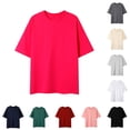 thumbnail image 4 of Lovskoo Shirts for Men Round Neck Short Sleeve Summer Casual Solid Color Fitting Shirts Vacation Beach Summer Tops Beige, 4 of 4