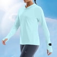 thumbnail image 6 of Sun Protection Shirts for Women Pullover Hooded Long Sleeve Rash Guard UPF 50+ Lightweight Breathable Shirt with Side Pockets for Hiking Walking Running, 6 of 9