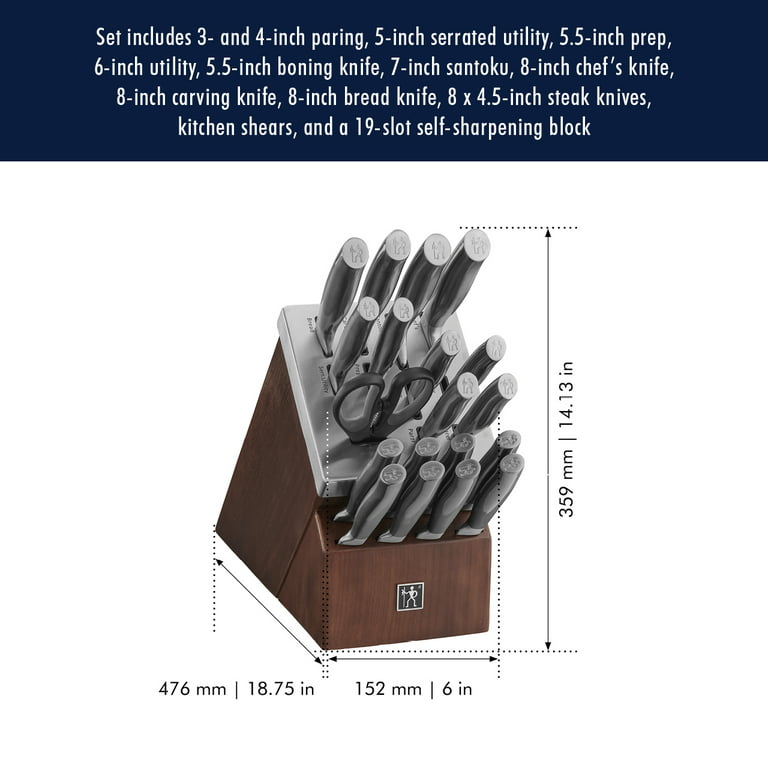 Henckels Graphite 14-pc, Self-Sharpening Knife Block Set, brown
