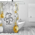 thumbnail image 2 of Merry Christmas Gold White Silver Balls Snowflakes Polyester Shower Curtain for Bathroom Decor 72x72, 2 of 7