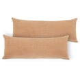 thumbnail image 2 of Laddha Home Designs Loomed Solid Cotton Lumbar Pillow - Brown - Set of 2, 2 of 9