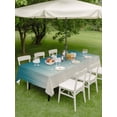 thumbnail image 3 of Outdoor Tablecloth with Umbrella Hole and Zipper, Teal Blue Ombre Rectangle Table Cloth 60x102 Inch Waterproof Tablecloth, Contemporary Gradient Abstract Art Picnic Table Cover for Patio Camping, 3 of 7