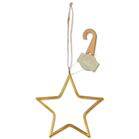 Gold Glass with Brass Edge Star Christmas Ornament, 5", by Holiday Time