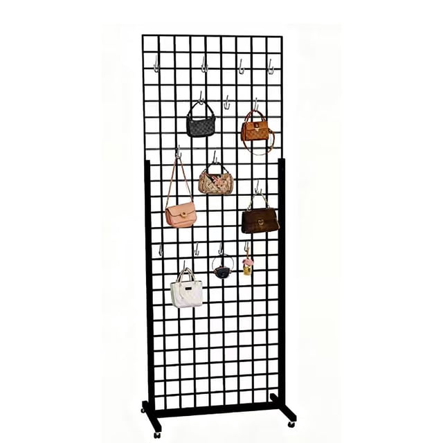 FixtureDisplays® Metal Stand Gridwall Display Sturdy Metel Wire Merchandiser Rack Floor Stand (10054+15809) x 1PK
