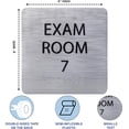 thumbnail image 3 of ADA CENTRAL SIGNS - 6" X6" Exam Room 7 Sign - ADA Compliant Tactile Graphics Grade 2 Braille Text Acrylic Wall Signs - Educational Institution Directional Assistance Test Center Door Sign for Schools, 3 of 7