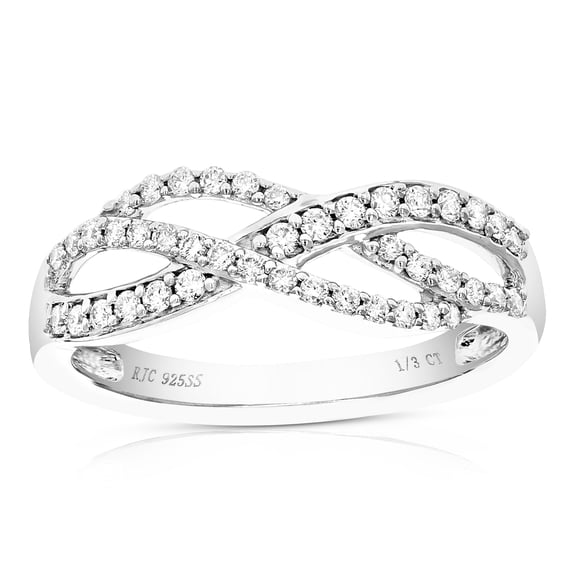 Vir Jewels 1/3 CTTW Lab Grown Diamond Wedding Band in Sterling Silver Female Adult