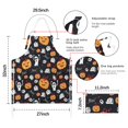 thumbnail image 7 of Halloween Ghost Pumpkin Medley Apron-Garden Aprons for Women with Pockets-Cotton Linen Waterproof Kitchen Cooking Gardening Aprons Adjustable for Kitchen,Cooking,BBQ and Salon 32"x27", 7 of 7