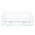 thumbnail image 4 of PAPROOS Metal Daybed with Pop Up Trundle, Twin Adjustable Metal Sofa Bed with Adjustable Trundle Steel Daybed for Bedroom Guest Room, White, 4 of 10