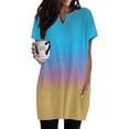 thumbnail image 2 of Duoif Women's Casual V Neck Short Sleeve Dress Loose Fit T Shirt Dress with Pockets Sky Blue M, 2 of 9