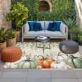 thumbnail image 2 of Thanksgiving Outdoor Rug for Patio/Deck/Porch, Non-Slip Large Area Rug 5 x 7 Ft, Sage Green Orange White Pumpkin Eucalyptus Indoor Outdoor Rugs Washable Area Rugs, Camping Rug Carpet Runner, 2 of 8