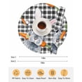 thumbnail image 6 of 13 Inch Round Placemats Set of 4, Grey Bunny Easter Non Slip Heat Insulation PP Table Mats, Rabbits Spring Botanical Black White Plaid Washable Place Mats for Kitchen Dining Party Table Decor, 6 of 7
