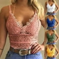 thumbnail image 2 of Grofry Women Lace Sexy Camisole V Neck Tank Top Underwear Vest Candy Color Bralette Green XL, 2 of 5
