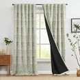 thumbnail image 2 of Curtainking 100% Blackout Curtains 96 In Green Floral Thermal Insulated Drapes for Bedroom Living Room, Farmhouse Vintage Window Treatments Set, Rod Pocket 2 Panels, 2 of 10