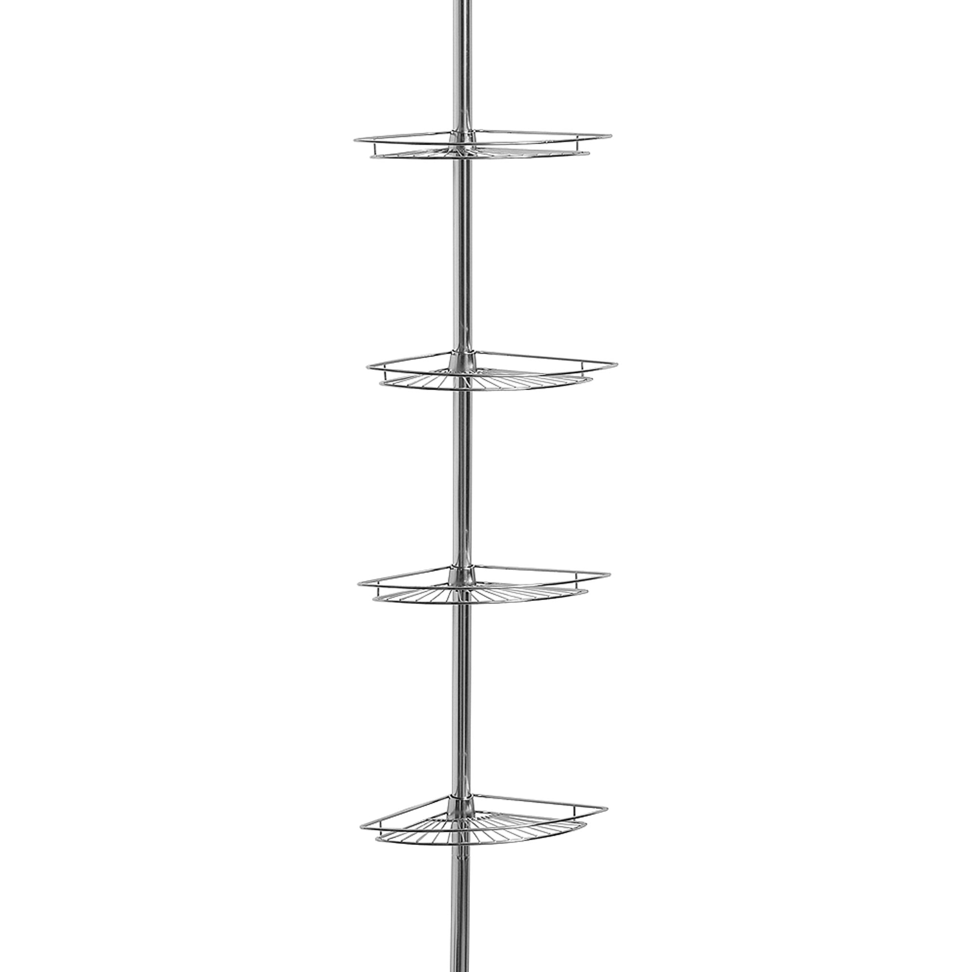 Zenna Home 2104w Bathtub And Shower Pole Caddy White
