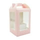 thumbnail image 3 of Cajas de embalaje floral con asa, ventana transparente para bodas, regalos de graduación Rosa, 3 of 9