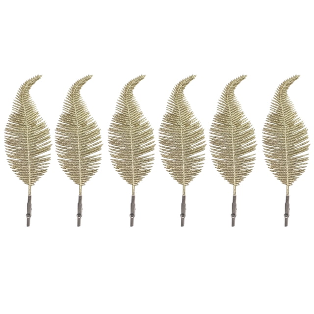 Toystoory Adorno de plumas de Navidad de plástico de 6 piezas, adorno extraíble para fiestas en la sala de estar, accesorios de decoración para Kits de decoración para fiestas Oro Toystoory HA002320-01