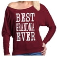 thumbnail image 1 of Shop4Ever Women's Best Grandma Ever Grandparent Off Shoulder Long Sleeve Shirt, 1 of 6