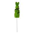 thumbnail image 4 of Figura de conejo de Pascua para jardín, estaca de conejo flocado, estatua de conejo, adorno de relleno para jarrón, decoración para el hogar, interior Verde, 4 of 8