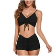 thumbnail image 2 of Viluyesy Womens 2-Piece Swimsuits, Adjustable Strap High Waist Boyshort with Padded Ladies Summer Bathing Suits Black M, 2 of 4