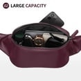 thumbnail image 4 of Riñonera SUIKIHUM de piel suave para mujer y hombre, color morado, 4 of 7