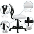 thumbnail image 6 of Flash Furniture Low Back White Mesh Swivel Task Office Chair, 6 of 13