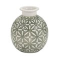 thumbnail image 4 of 6" Decorative Daisy Ceramic Vase - Contemporary Round Dark Sage Green and White Flower Vase for Home, Office Decorative Accent - Easy Gift Idea, 4 of 8
