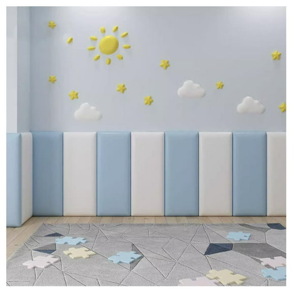 Upholstered Wall Panels, 3D Anti-Collision Wall Padding,Peel and Stick Headboard Panels Soundproof Wall Panels for Wall Protection