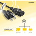 thumbnail image 2 of Cable de alimentación BRENDAZ 7,6 m 10 A 125 V IEC C13 a NEMA 5‑15P, 2 of 6