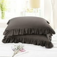 thumbnail image 6 of REGALWOVEN Cotton Ruffled Pillowcases Set of 2, Soft Breathable Pillow Covers with Envelope Closure Beaver Standard, 6 of 8