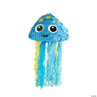 Fun Express Under the Sea Jellyfish Multi-color Asymmetrical Birthday Pinata, 15.5' x 33'