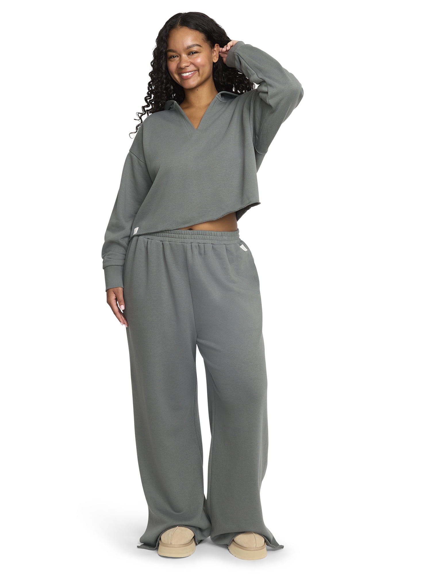 Mills by Millie Bobby Brown Women's Mineral Wash Wide Leg Sweatpants, Sizes XXS-4X