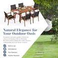 thumbnail image 6 of Outdoor Dining Chair with Textilene Fabric, Outdoor Acacia Wooden Chair, Ergonomic Armrests & Sturdy Wooden Frame, Set of 6, for Porch, Backyard, Garden, Indoor, Black, 6 of 6