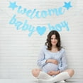 thumbnail image 3 of Ostracsh 2PCS Welcome Baby Boy Banners - Gender Reveal Decorations Glitter Baby Shower Banners Wall Backdrop Hanging Decorations, 3 of 6