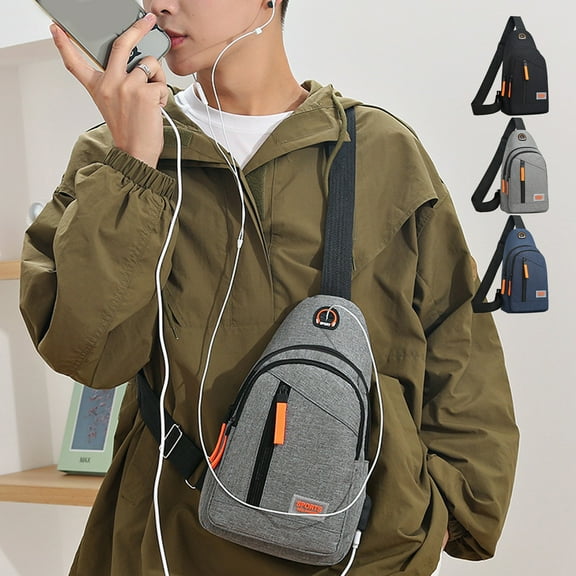 Kmdttou Sling Bag for Men Crossbody Bag Watertight Material Chest Bag Multifunctional Sports Outdoor Leisure Shoulder Backpack Messenger Bag